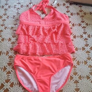 Circo neon pink two pieces bikini suit for girls size 14